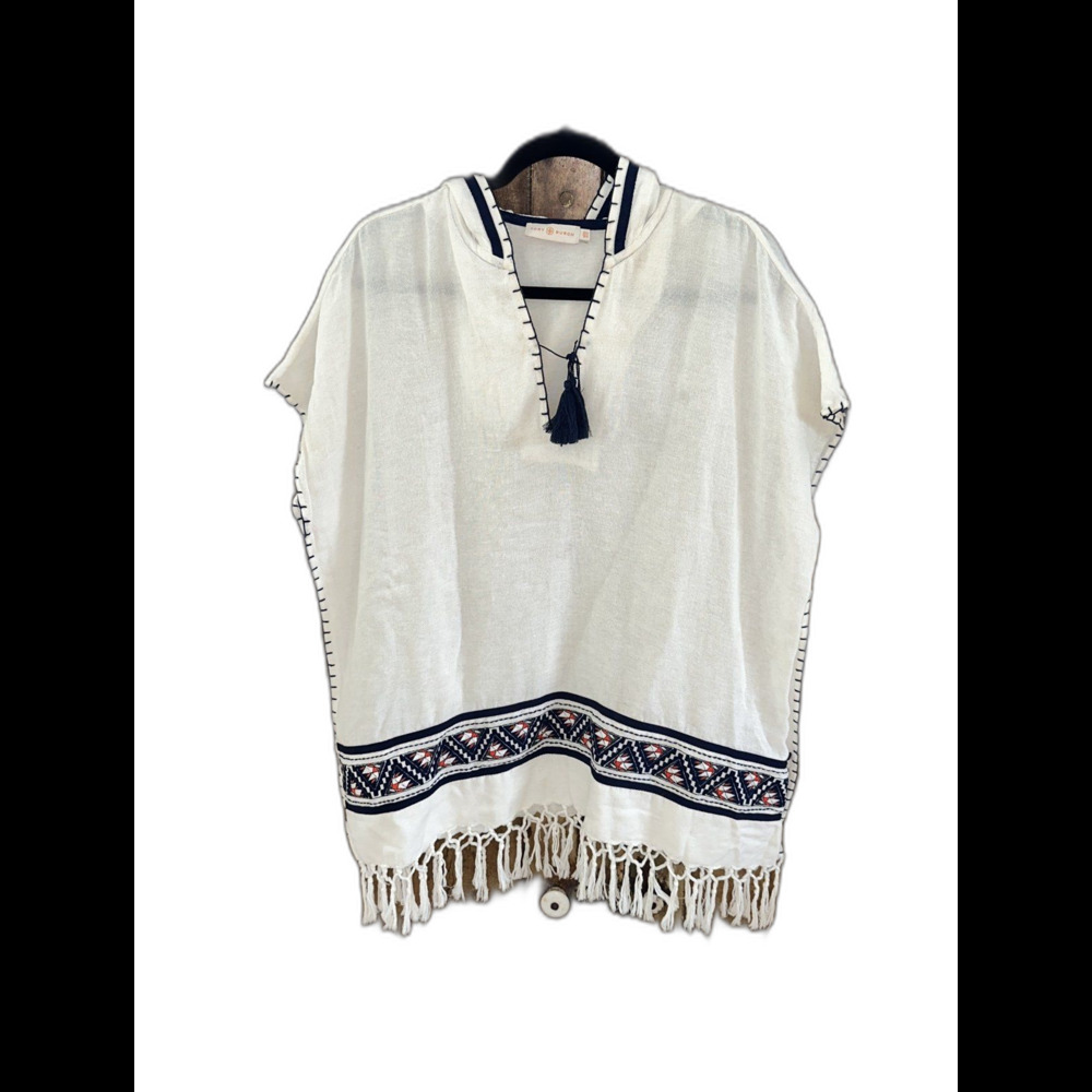 Tory Burch Woven Cotton Beach Poncho XS